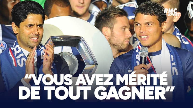 You are currently viewing PSG : « Vous avez mérité de tout gagner », le message de Thiago Silva à Nasser Al-Khelaïfi